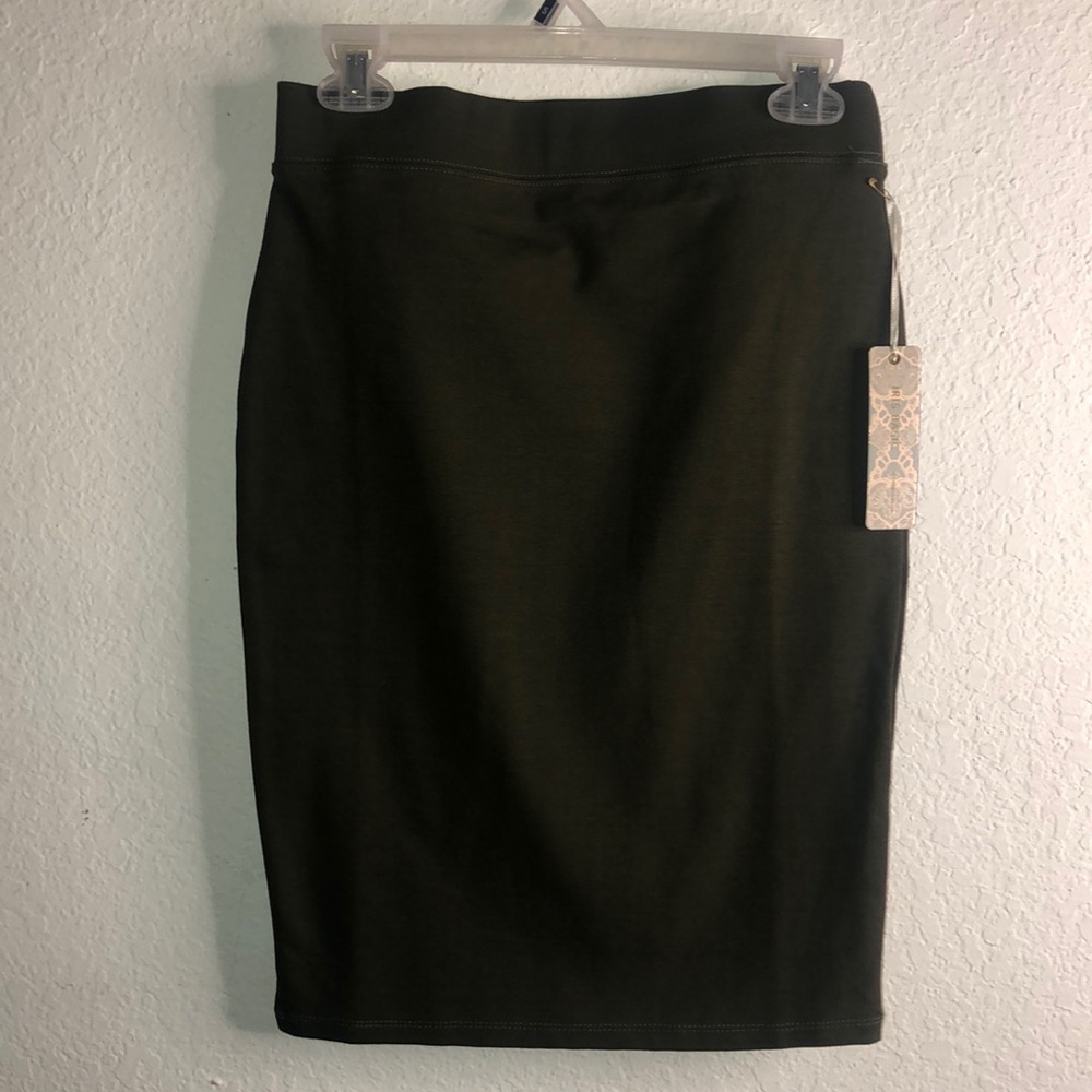 Forest green pencil skirt